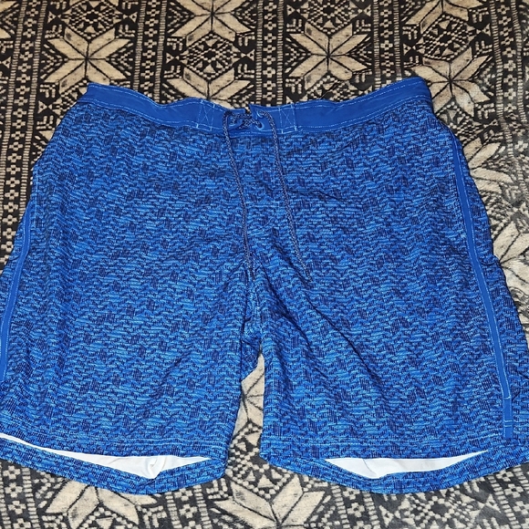 George Blue and Black Swim Shorts - Picture 1 of 3
